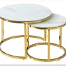 Заказать Комплект Signal MUSE II, 2 стола журнальных (эффект белого мрамора/золотой) по цене 43 584 руб. в Новосибирске