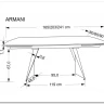 Заказать Стол обеденный Halmar ARMANI 165 (черный мрамор/черный) по цене 90 484 руб. в Новосибирске
