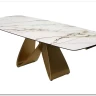 Заказать Стол ПАЛАСИО (PALACIO) 180 цвет KL-188 Контрастный мрамор матовый, итал керамика/ ШАМПАНЬ, ®DISAUR по цене 149 150 руб. в Новосибирске