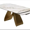 Заказать Стол ПАЛАСИО (PALACIO) 180 цвет KL-188 Контрастный мрамор матовый, итал керамика/ ШАМПАНЬ, ®DISAUR по цене 149 150 руб. в Новосибирске