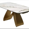Заказать Стол ПАЛАСИО (PALACIO) 180 цвет KL-188 Контрастный мрамор матовый, итал керамика/ ШАМПАНЬ, ®DISAUR по цене 149 150 руб. в Новосибирске