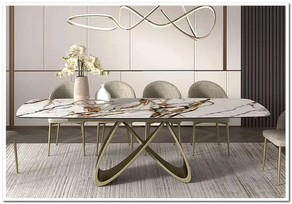 Заказать Стол ПАЛАСИО (PALACIO) 180 цвет KL-188 Контрастный мрамор матовый, итал керамика/ ШАМПАНЬ, ®DISAUR по цене 149 150 руб. в Новосибирске