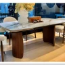 Заказать Стол ВЕСТБЕРГ (WESTBERG) 180 КАЛАКАТТА (GLOSS CALACATTA GOLD SOLID CERAMIC) / Орех натур, ®DISAUR по цене 104 600 руб. в Новосибирске