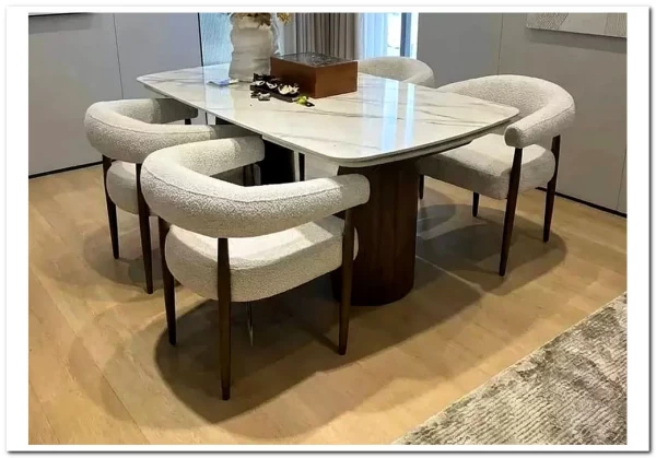 Заказать Стол ВЕСТБЕРГ (WESTBERG) 180 КАЛАКАТТА (GLOSS CALACATTA GOLD SOLID CERAMIC) / Орех натур, ®DISAUR по цене 104 600 руб. в Новосибирске