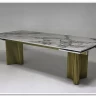 Заказать Стол АДАЖИО-2 240 (320) см ARCTIC OCEAN, керамика / Золотой каркас по цене 123 150 руб. в Новосибирске